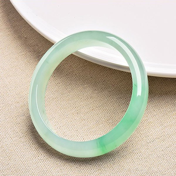 纯朵恋缅甸翡翠玉手镯冰糯种飘绿花晴底碎飘花通透镯子冰种飘绿手镯