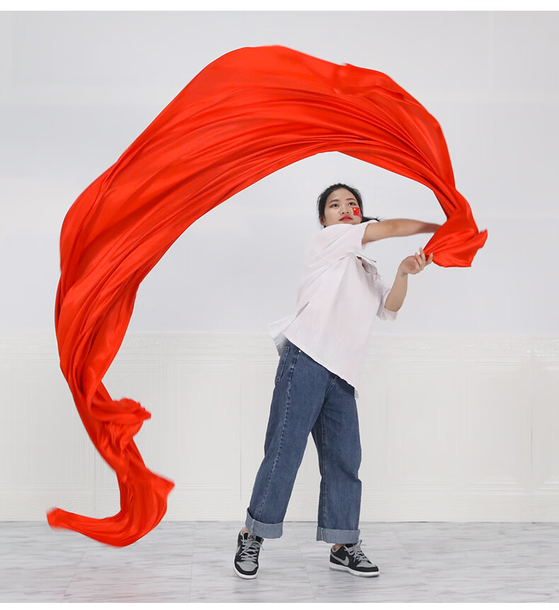 红绸布舞蹈绸子红绸带彩带大红绸布飘逸绸缎大型运动会道具民族舞蹈