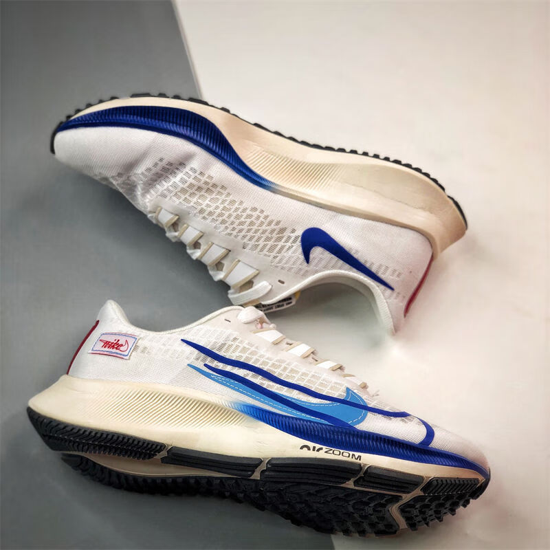 【官方甄选】飞马37代air zoom pegasus37登月白蓝大钩透气软底防滑跑