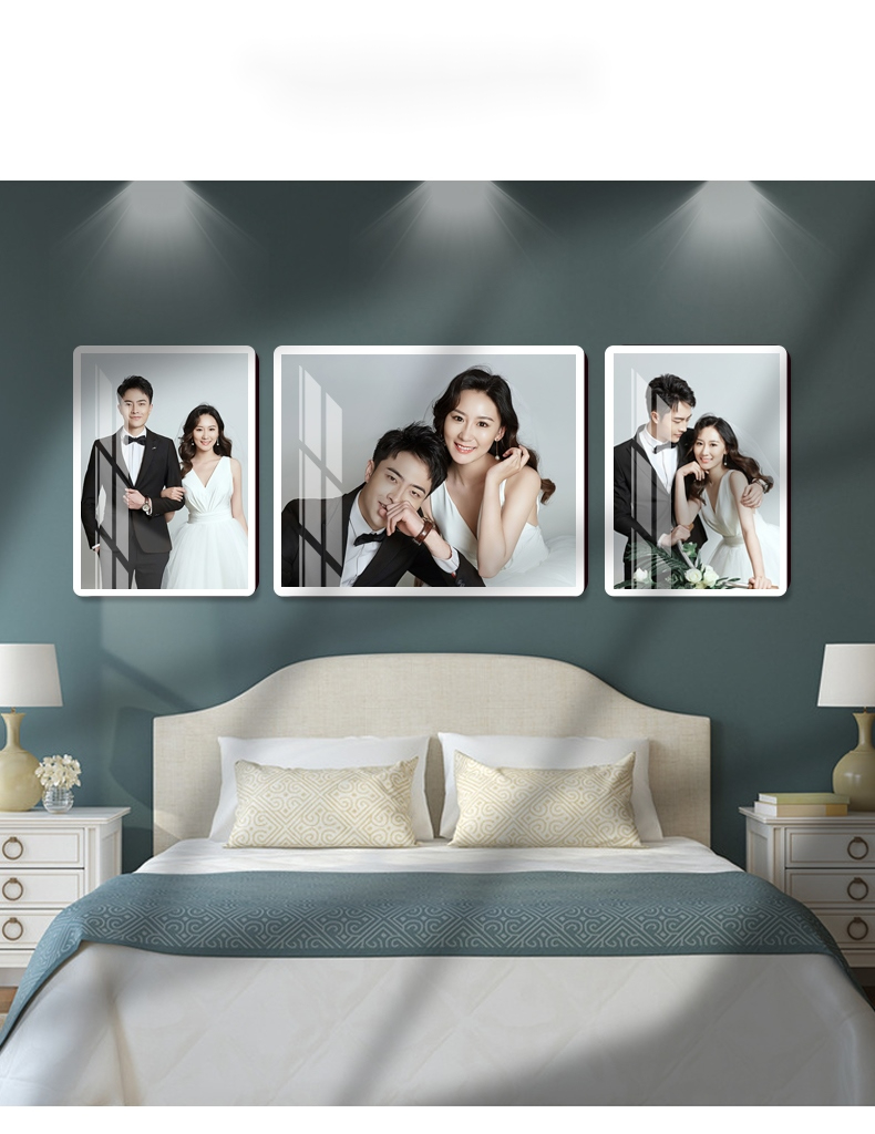 振酷韩式水晶婚纱照相框放大挂墙卧室结婚照大尺寸洗照片制作婚纱相框