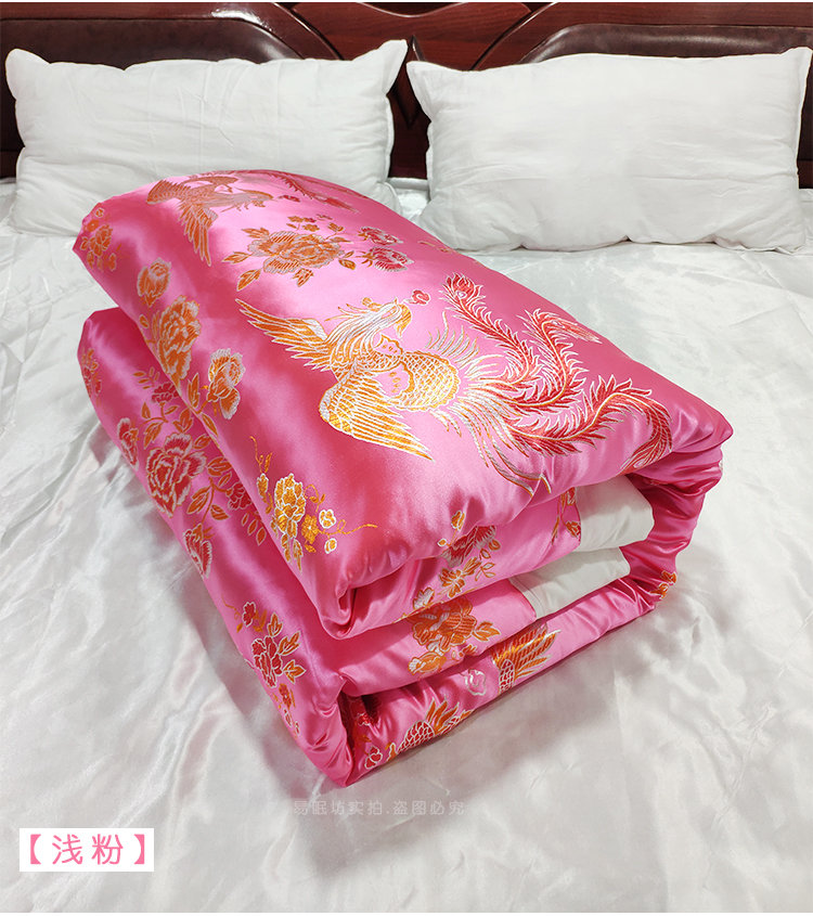 被面老式丝绸被套包边老式包边被套结婚复古丝绸被罩软缎绸缎面单个