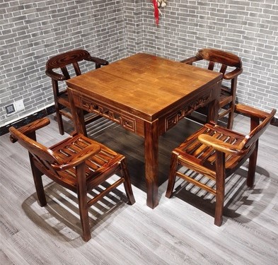 缦宛木 实木四方桌老式八仙桌新中式明清仿古家用饭店农家乐商用餐桌
