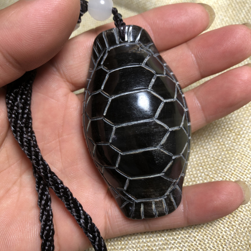 女朋友礼物古玩收藏真品黑驴蹄子手把件吊坠挂件雕刻富甲天下车挂手串