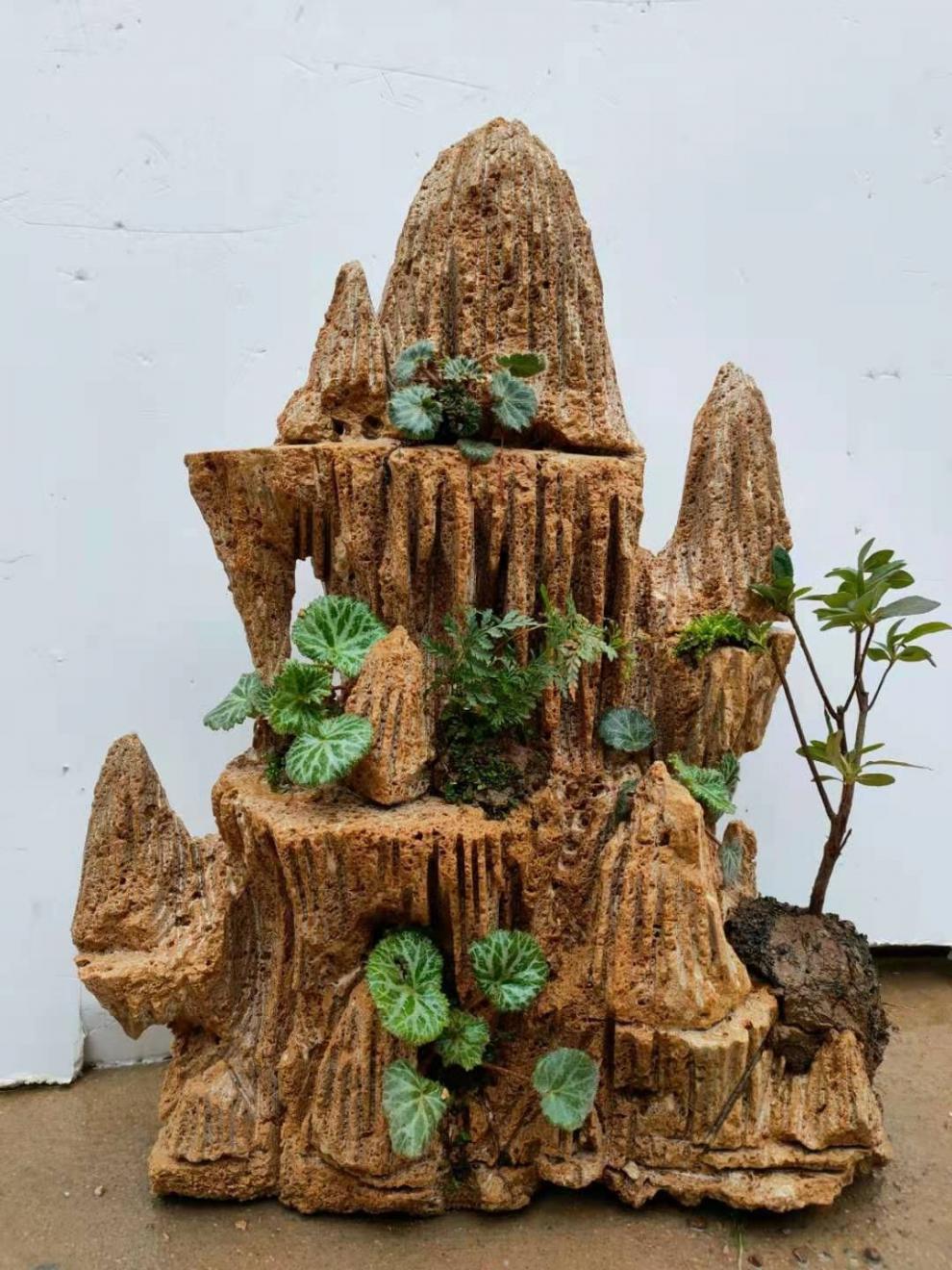 假山摆件户外大型吸水石原石天然上水石假山盆景庭院鱼池办公水秀石