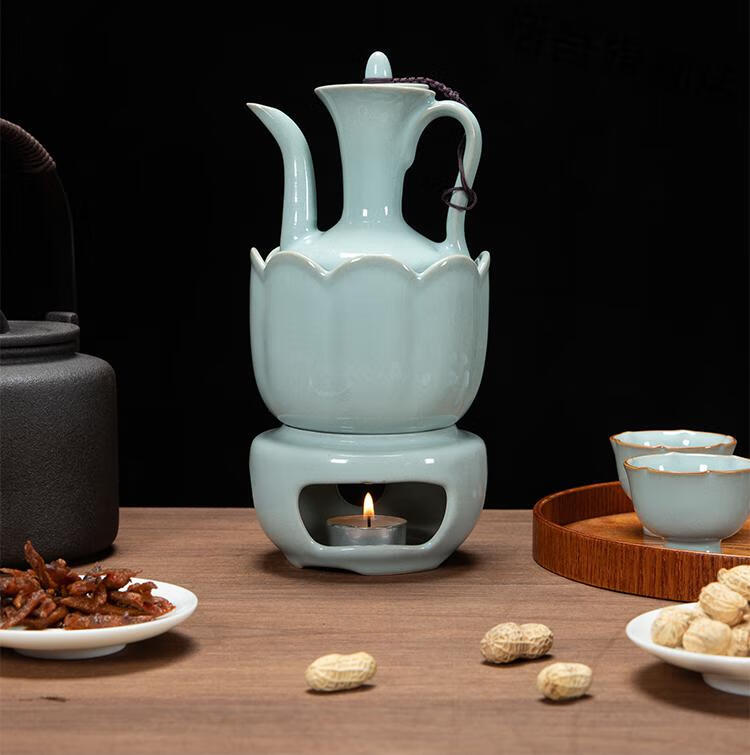 分酒器 白酒 陶瓷汝窑酒具套装礼品陶瓷白酒杯分酒器家用倒酒壶长嘴