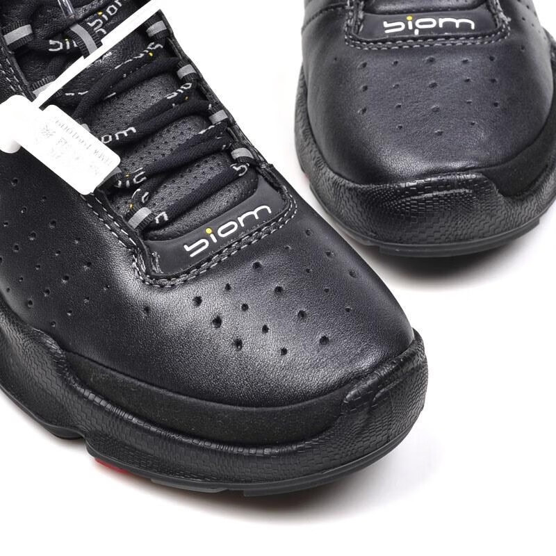 ecco爱步男鞋经典款缓震运动休闲鞋高帮鞋牛皮系带短靴子c800274 黑色