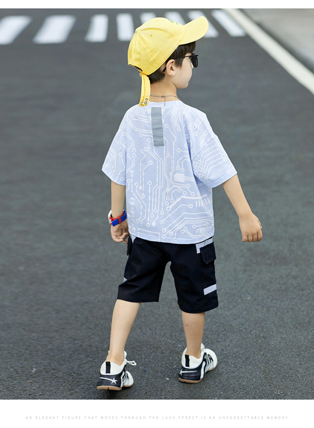 鸿星尔克耐克童装男童夏装套装新款中大童小男孩夏季帅气韩版洋气