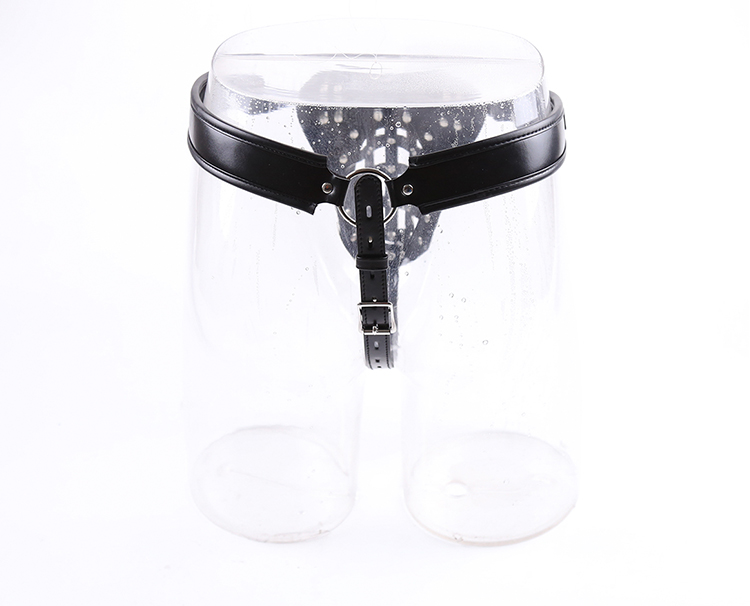 男女共内皮裤情用趣edw裤革裤铁内裤女铁内带锁男防狼内裤女黑色