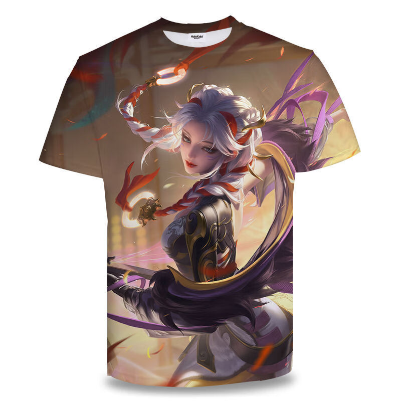 鑫牧狼王者荣耀衣服男女装短袖t恤春中小学生青少儿童嫦娥瑶妹上衣半