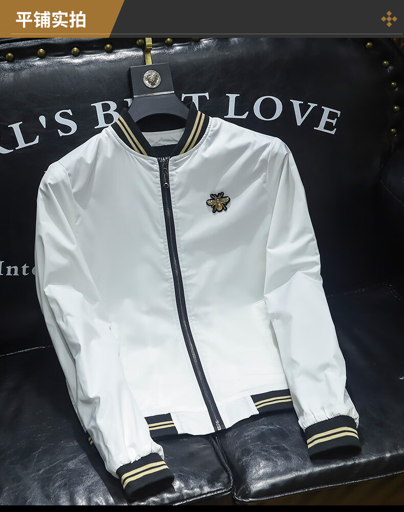 tvst香港原创潮牌男装小蜜蜂徽章夹克外套男秋季新款欧洲站欧货轻奢