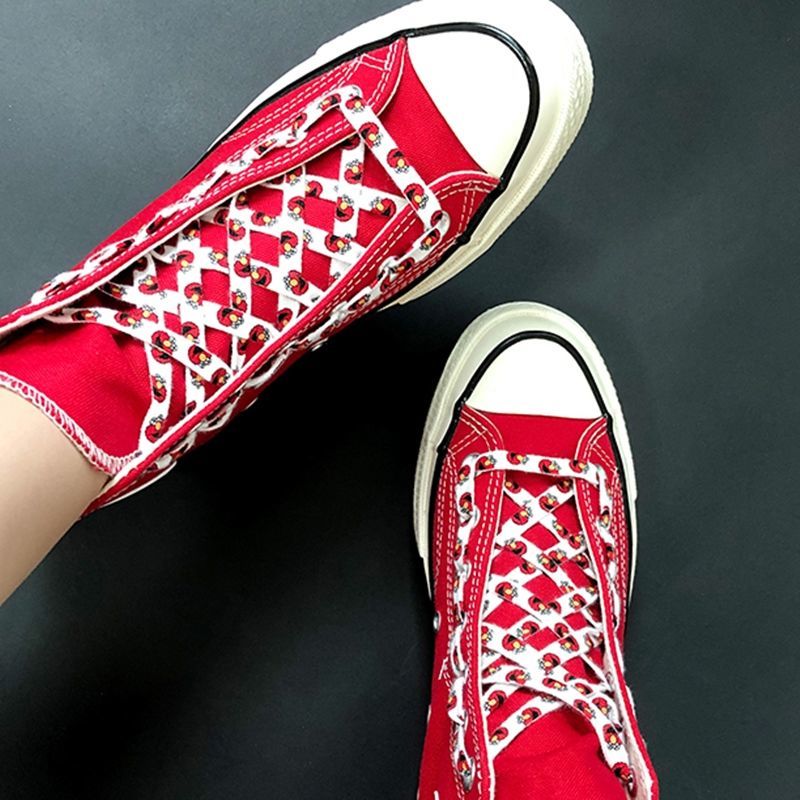 图案鞋带个性百搭帆布鞋潮流可爱情侣鞋带粉色kaws鞋带1对2根120cm