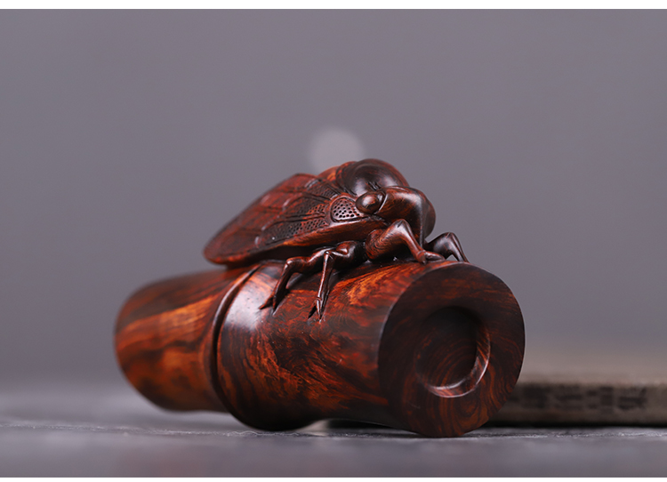 新升级黄花梨木把件手玩梨香院海黄知足常乐手把件正宗海南木金蝉文玩