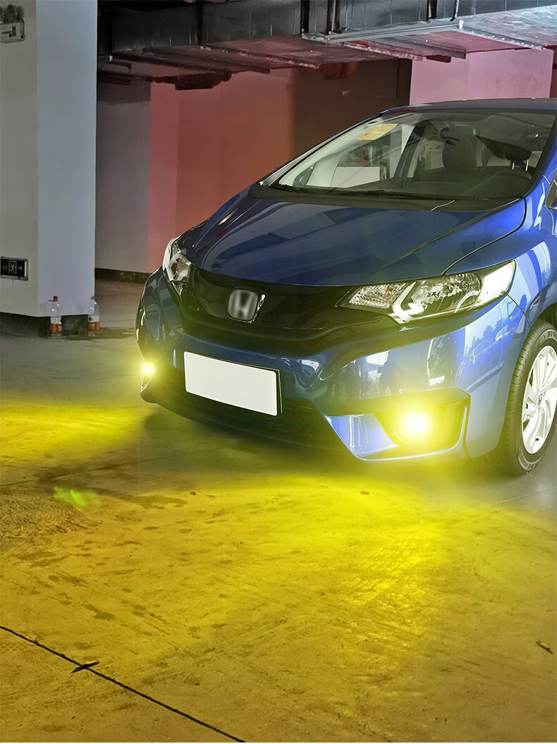 适用新飞度1418款16本田飞度雾灯黄金光灯泡雾灯led飞度改装专用双色