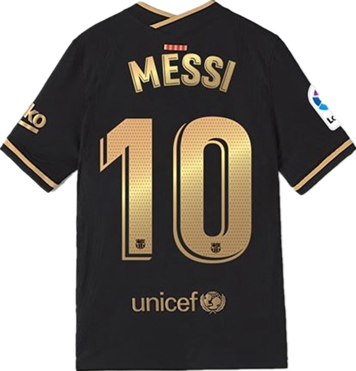 腾讯体育同款巴萨黑金球衣20-21赛季巴塞罗那10号梅西21号德容欧冠