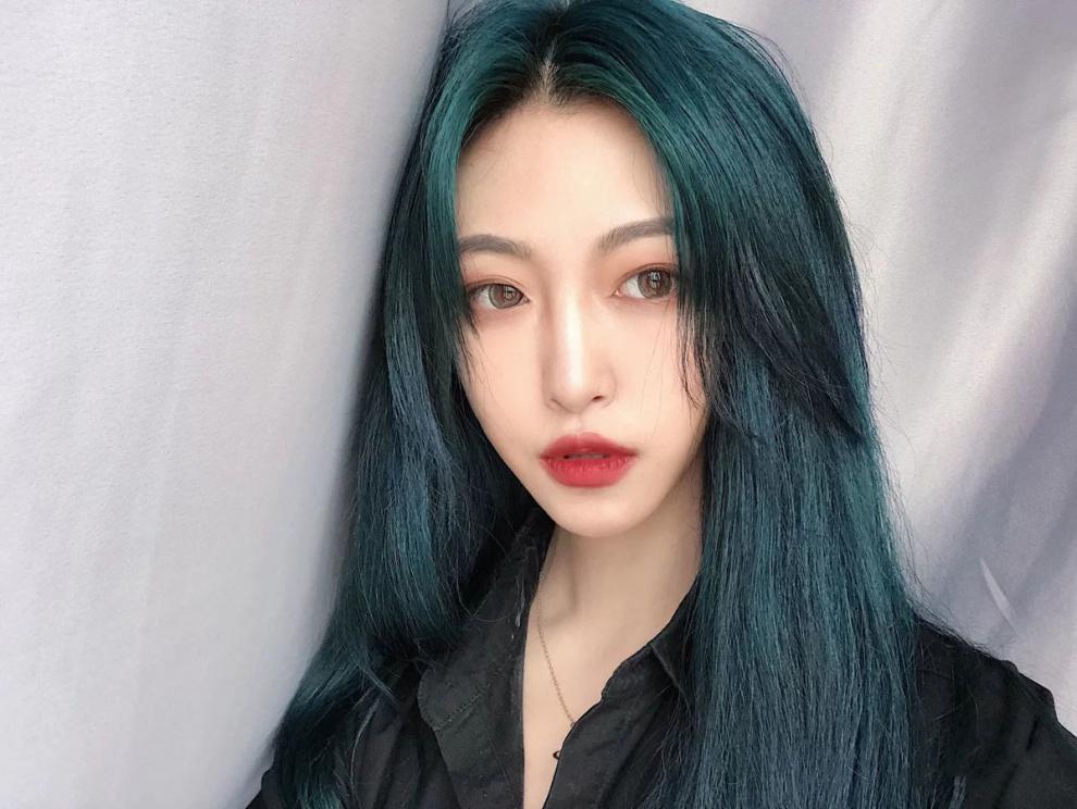 青牛油果绿色染发剂自己在家染发2021流行色 极光绿【头发底色6度拍】