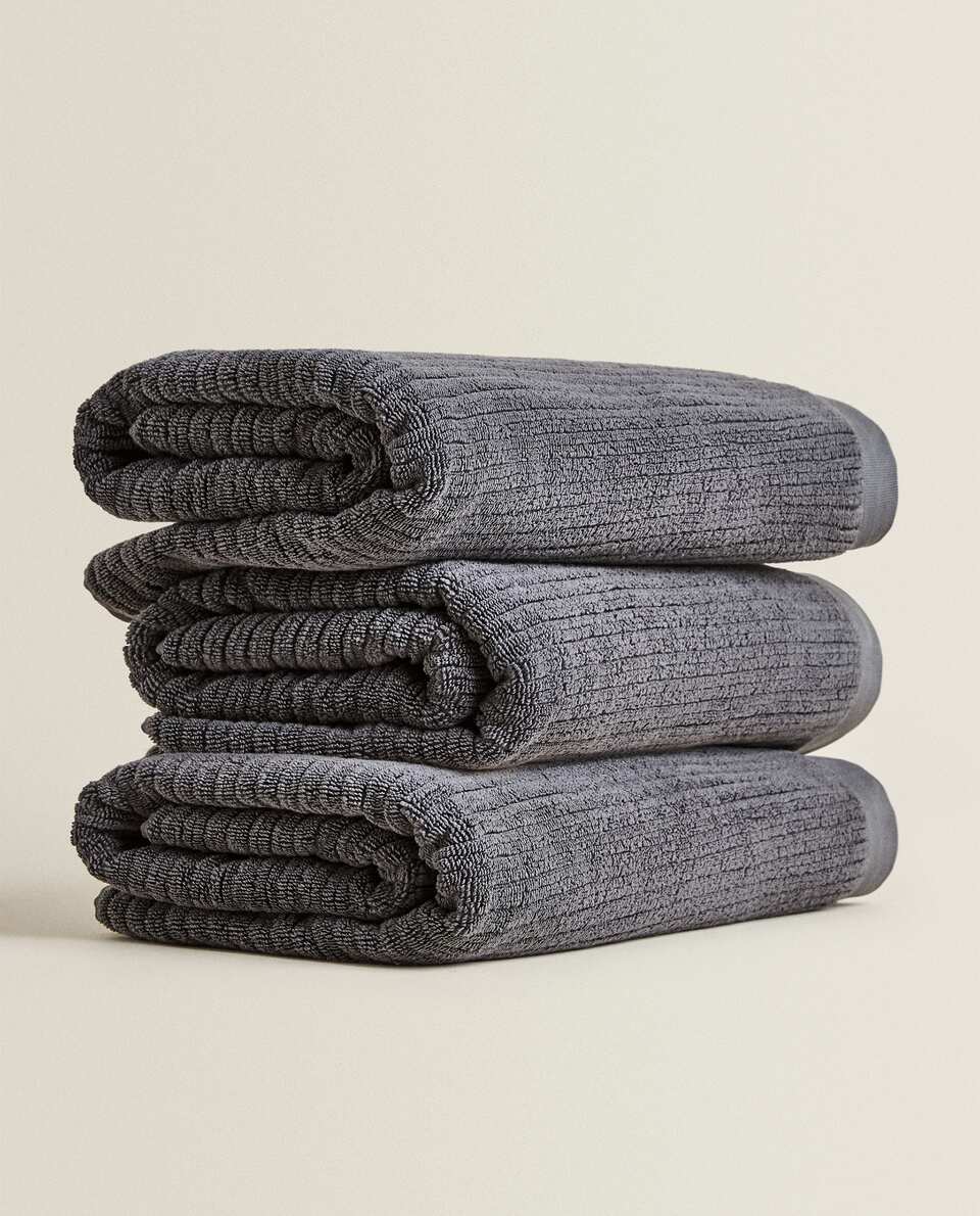 京选好品zarahome浴巾棉质毛巾酒店家用面浴室巾浴巾深灰色90x150cm