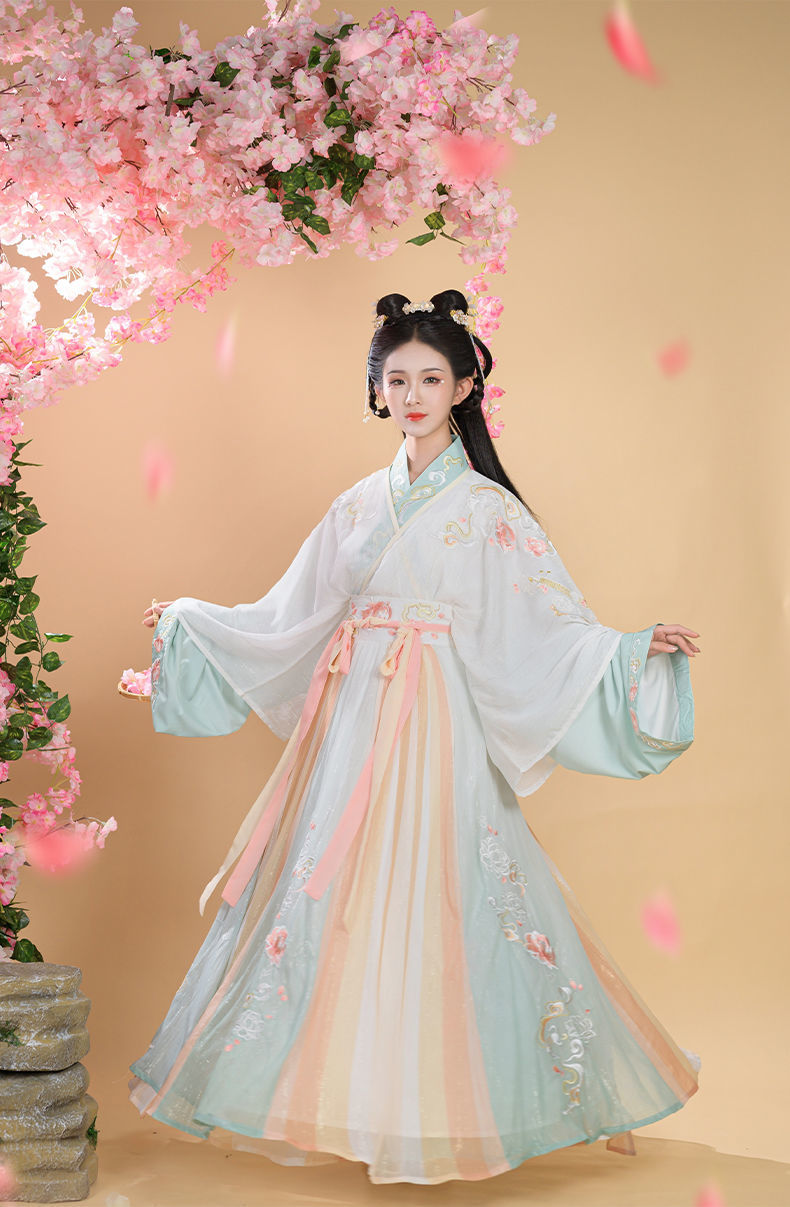 【营适】汉服女中国风晋制齐腰交领襦裙三4.