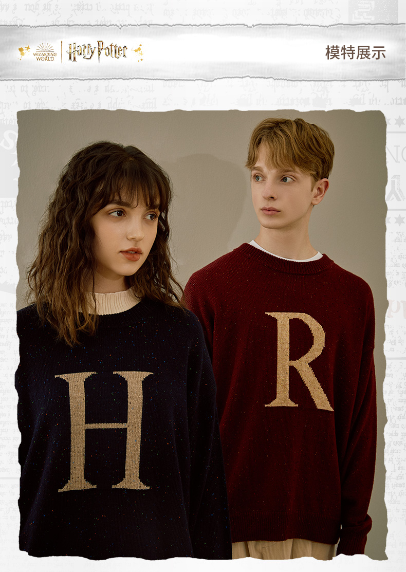 spao哈利波特联名2021年秋季新款男女同款套头圆领毛衣spkwb49d03深