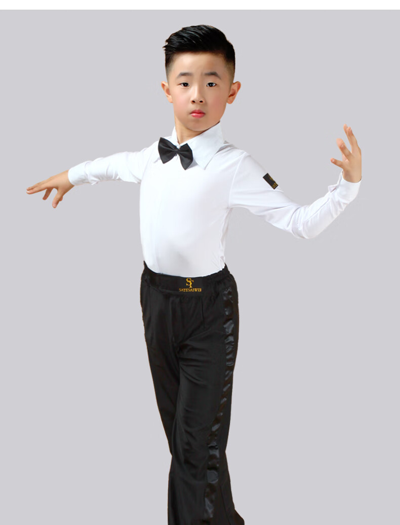 男童男孩拉丁舞服装男儿童男生表演演出比赛规定舞蹈服夏季单买k8裤中