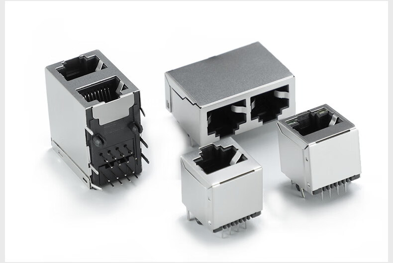 汇君rj45网络插座 网线网口接口 水晶头座 母座 8p8c立式带屏蔽 铜壳