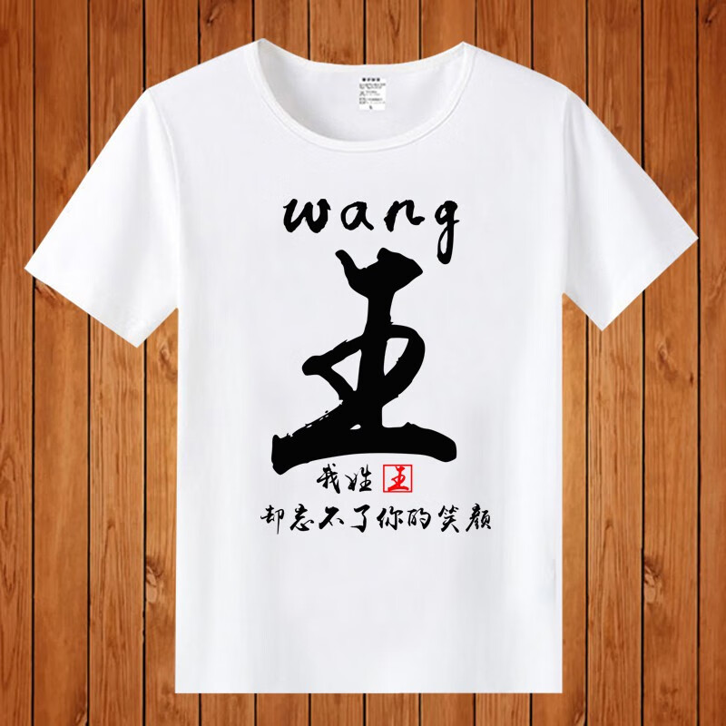 支持鸿星尔克/百家姓短袖名字个性创意定制文字汉字姓氏衣服男女情侣