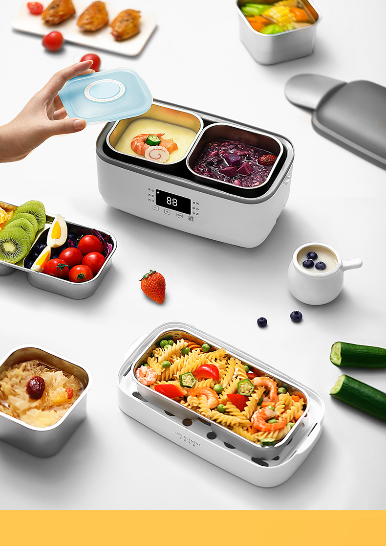 电热饭盒可插电不锈钢保温饭盒双层四胆加热饭盒学生加热保温便当盒