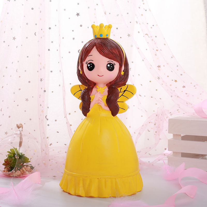 六一儿童节礼物创意可爱翅膀公主娃娃存钱罐大号防摔搪胶女孩储蓄罐