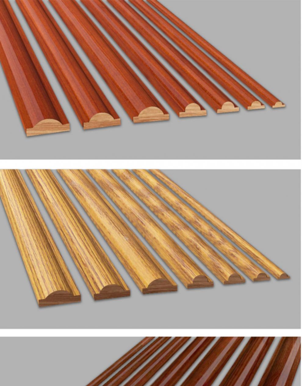 实木线条原木墙裙装饰木线条欧式元宝打框封边指甲半圆墙面腰线415cm