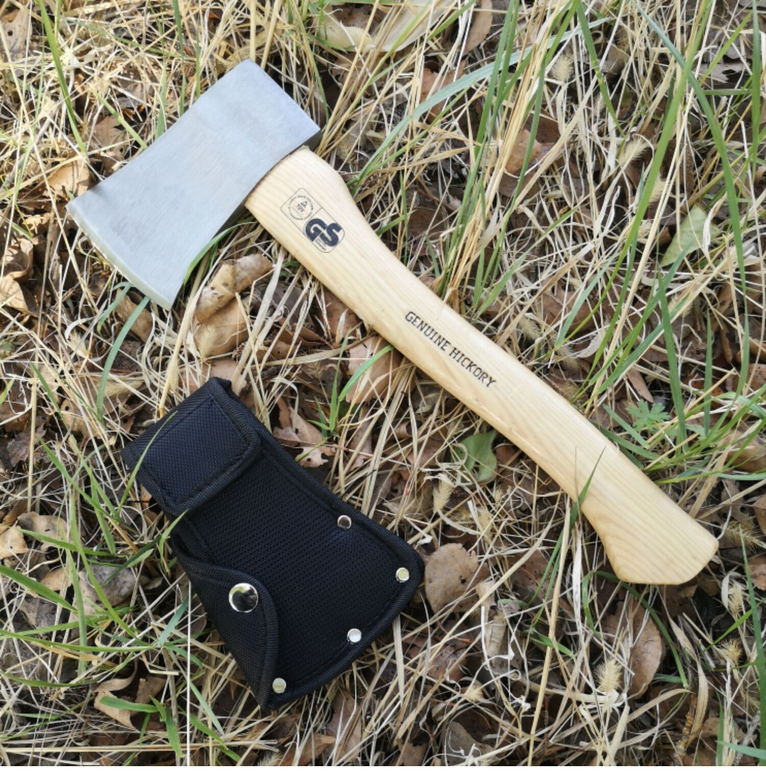 德式手斧斧头野营斧户外斧斧子山胡桃木柄锰钢锻打配斧套黑色德式胡桃