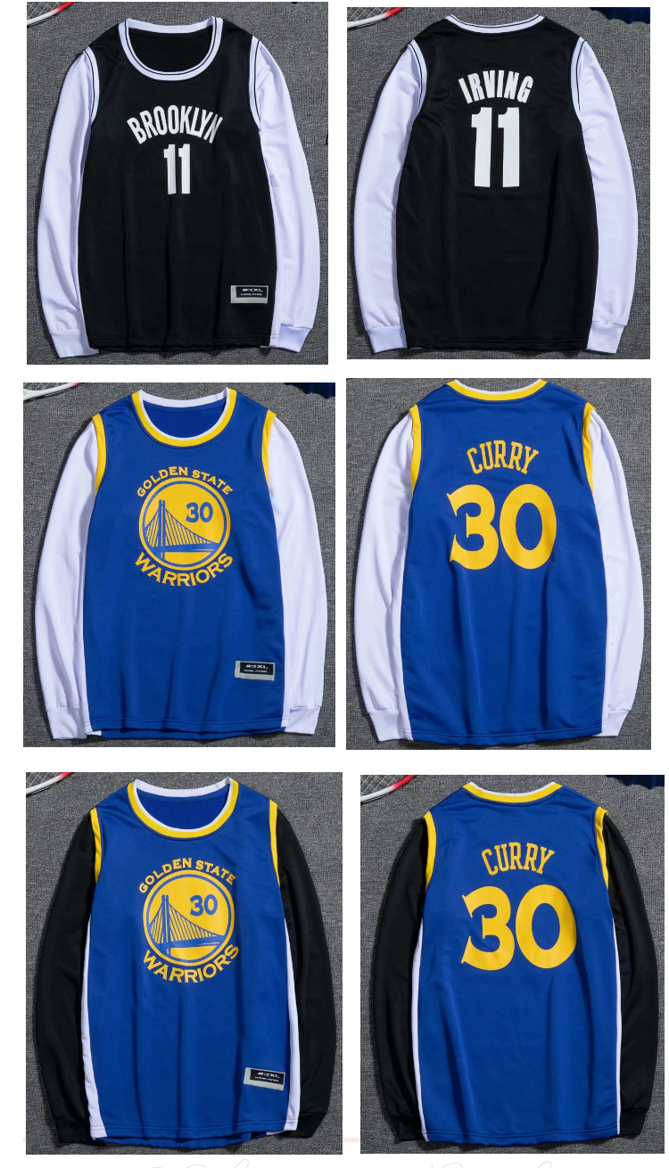 柠妤 假两件篮球服单上衣长袖男女湖人上衣队服球衣团购定制 湖人23号