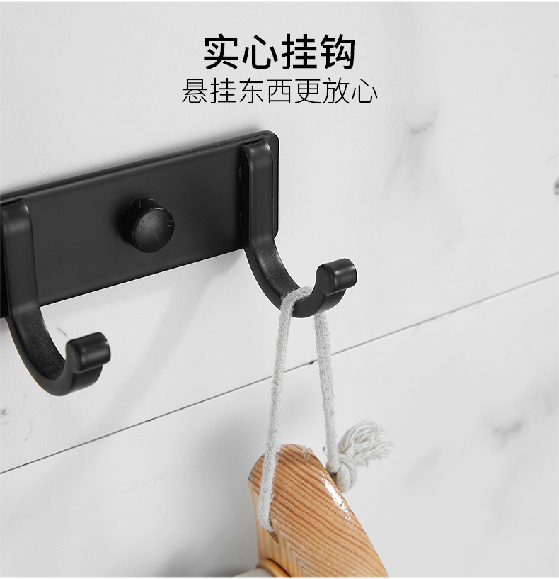 淋浴花洒支架固定器通用免打孔可调节 太空铝花洒支架带2挂钩免打孔