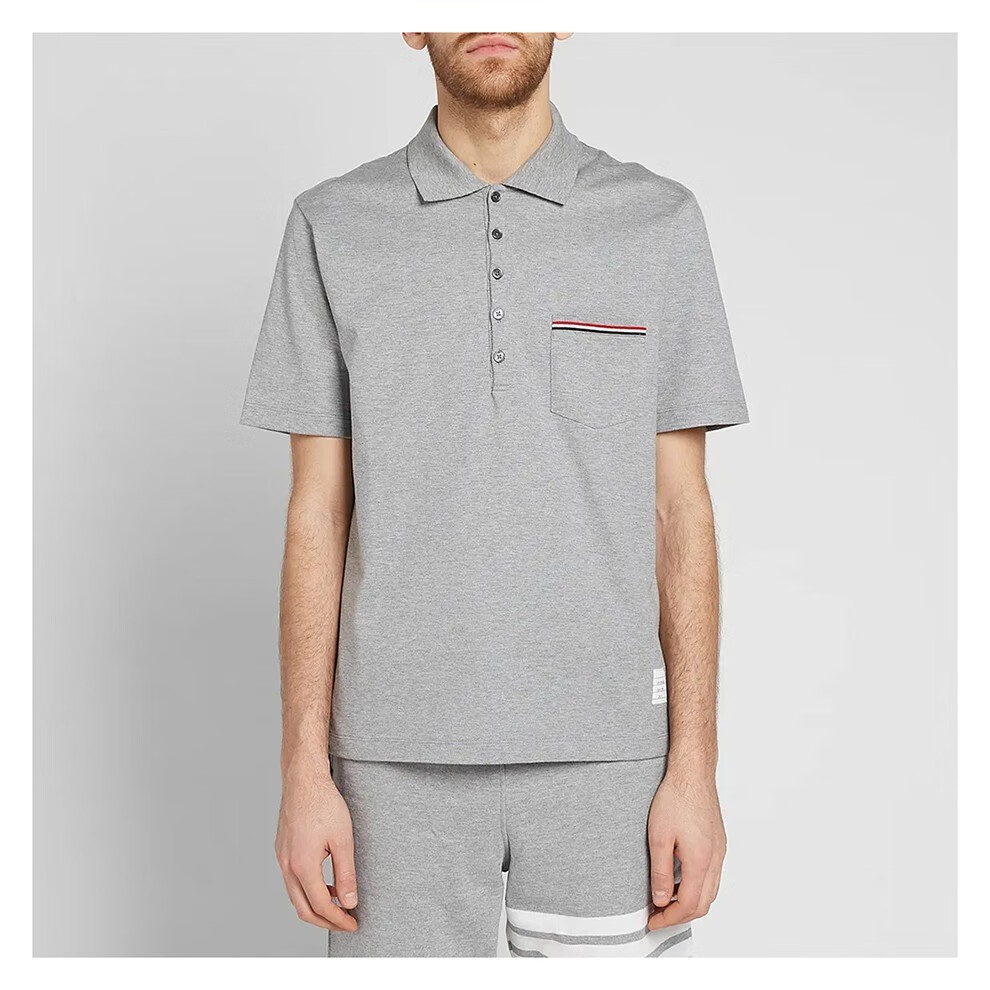 【现货】thom browne汤姆布朗经典条纹红色棉质polo mjp060a 01454