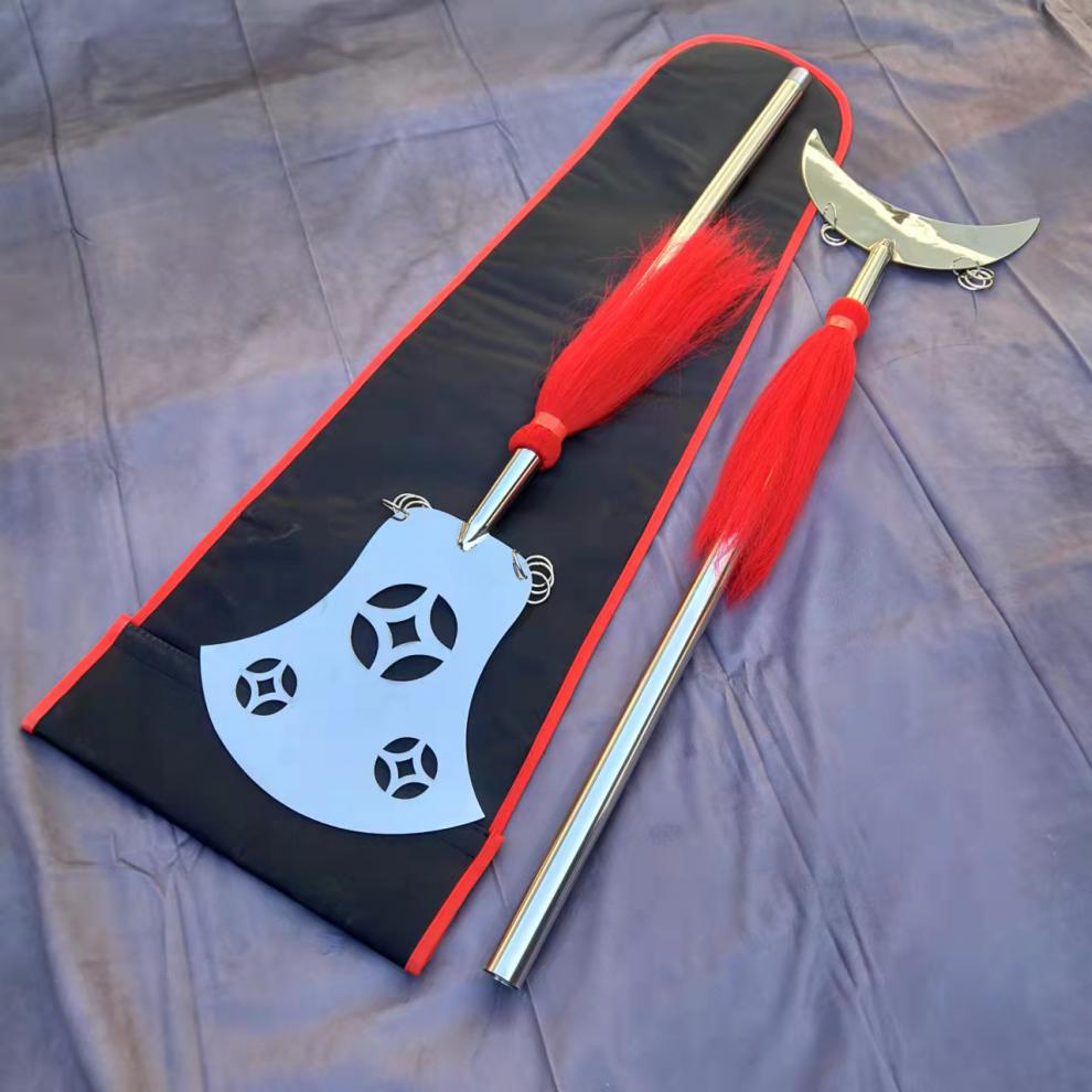 不锈钢月牙铲武术兵a器沙增铲 鲁智深禅杖 影视道具方便铲武术器械