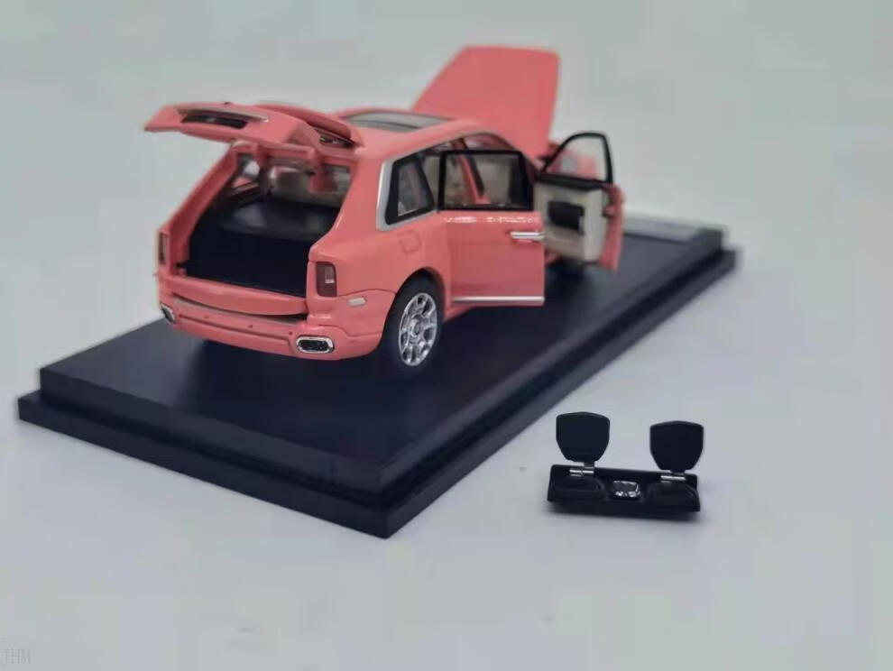 库里南车模 dcm 1/64 rr 库里南 粉色 粉猪23 合金全开门 汽车模型