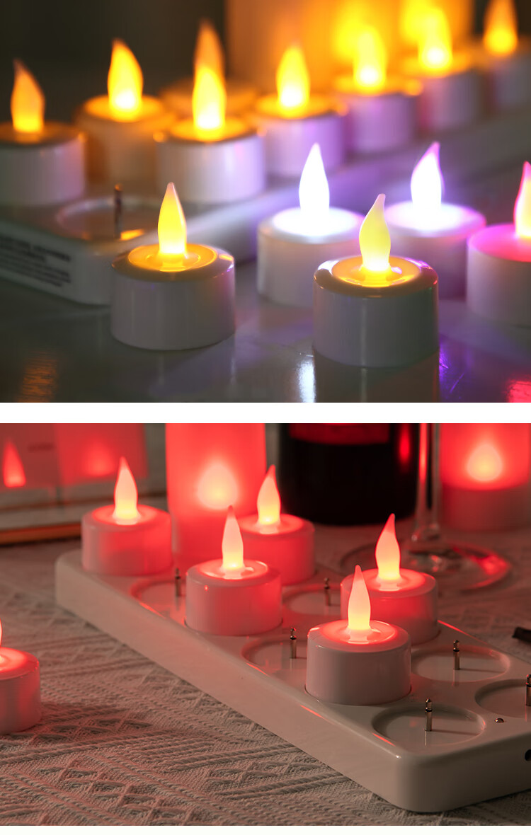 电子蜡烛 充电电子蜡烛灯烛光剧本杀密室会所氛围灯供佛仿真七星酥油