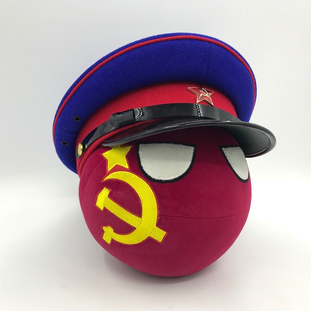 苏联球(卫国战争版)配升级版政委帽波兰球国家球漫画 怒瞪眼 maga帽