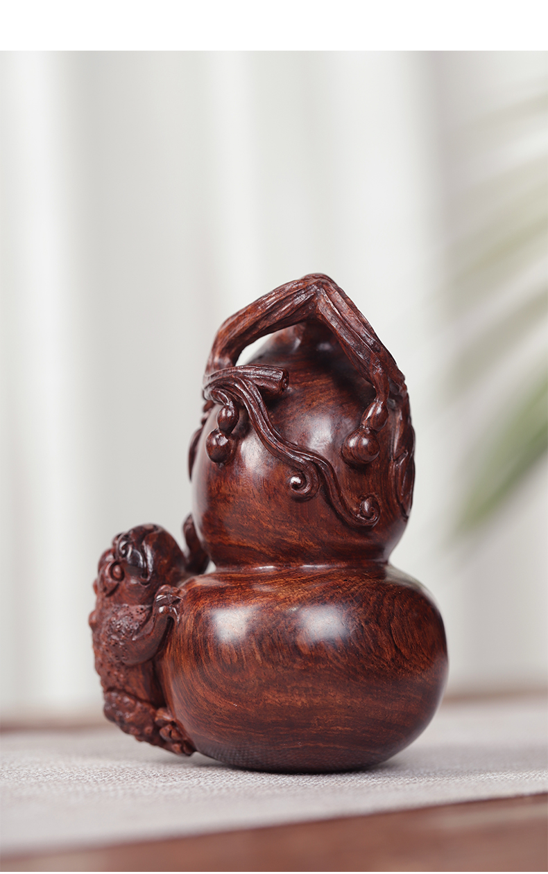 海黄金蝉葫芦把件小摆件 正宗海南木雕工艺品雕刻小件【图片 价格