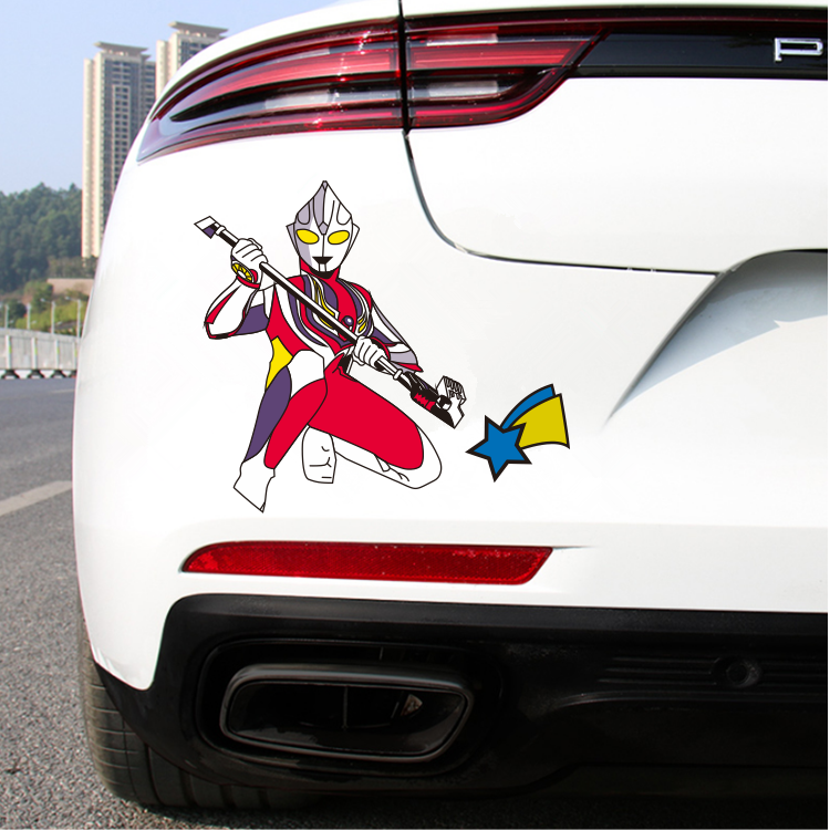 台铃电动车装饰贴纸卡通奥特曼车贴个性创意雅迪车身小牛爱玛防水 a4
