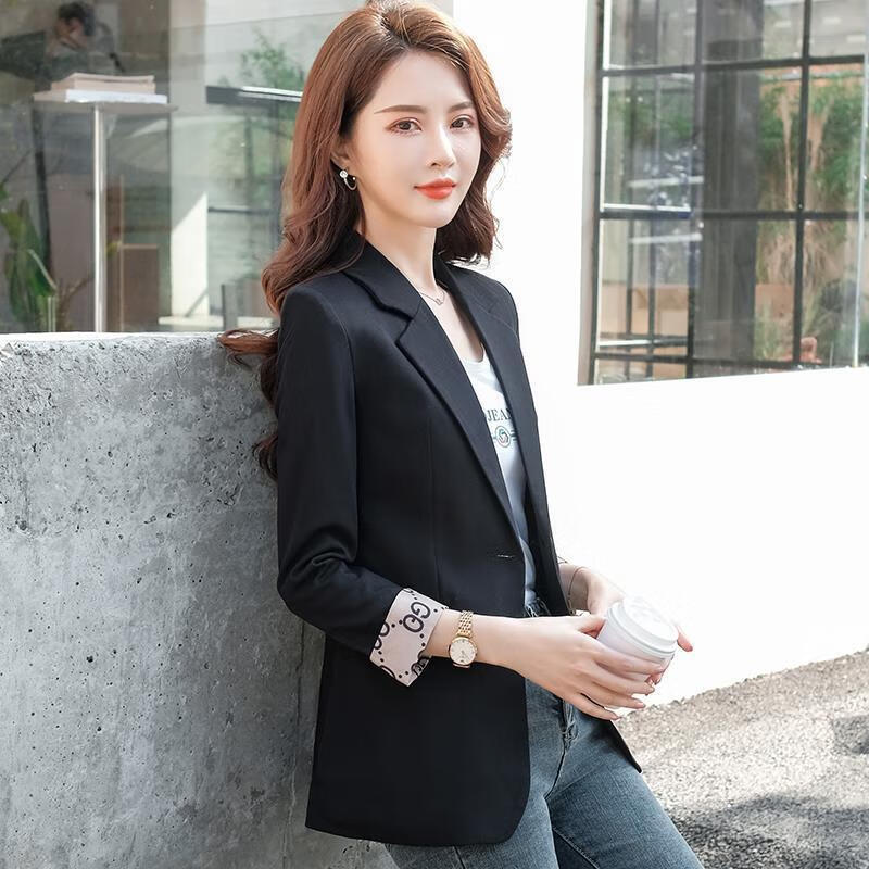 支持鸿星尔克/ 女士小西装外套正装 杏色小西装外套女短款春秋年新款