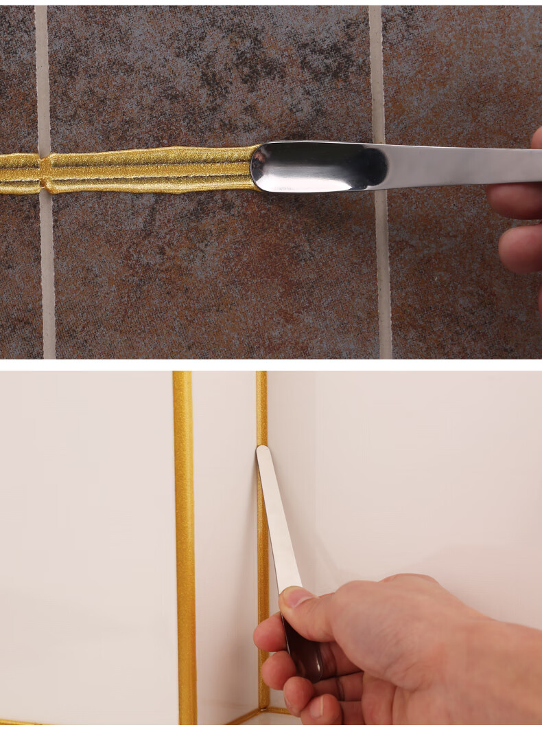 幻彩新美缝工具 真瓷胶美缝剂阴阳角施工刮片 全金属阳角压缝片 阳角