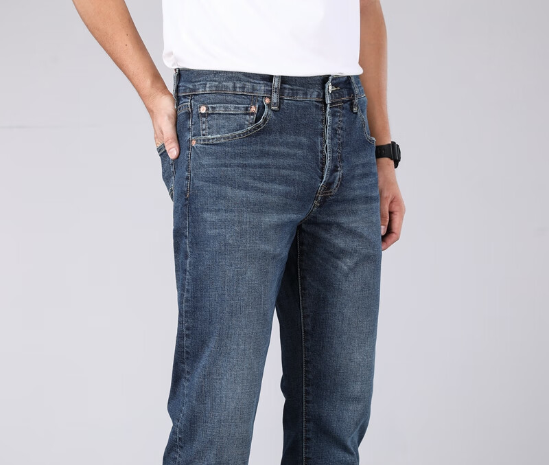 李维斯levis501男士修身直筒牛仔裤宽松简约水洗秋冬弹力休闲 深蓝色