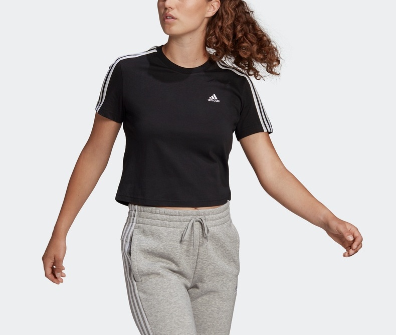 adidas阿迪达斯官网女装夏季运动短袖t恤gl0777 黑色/白 a/l(170/92a)