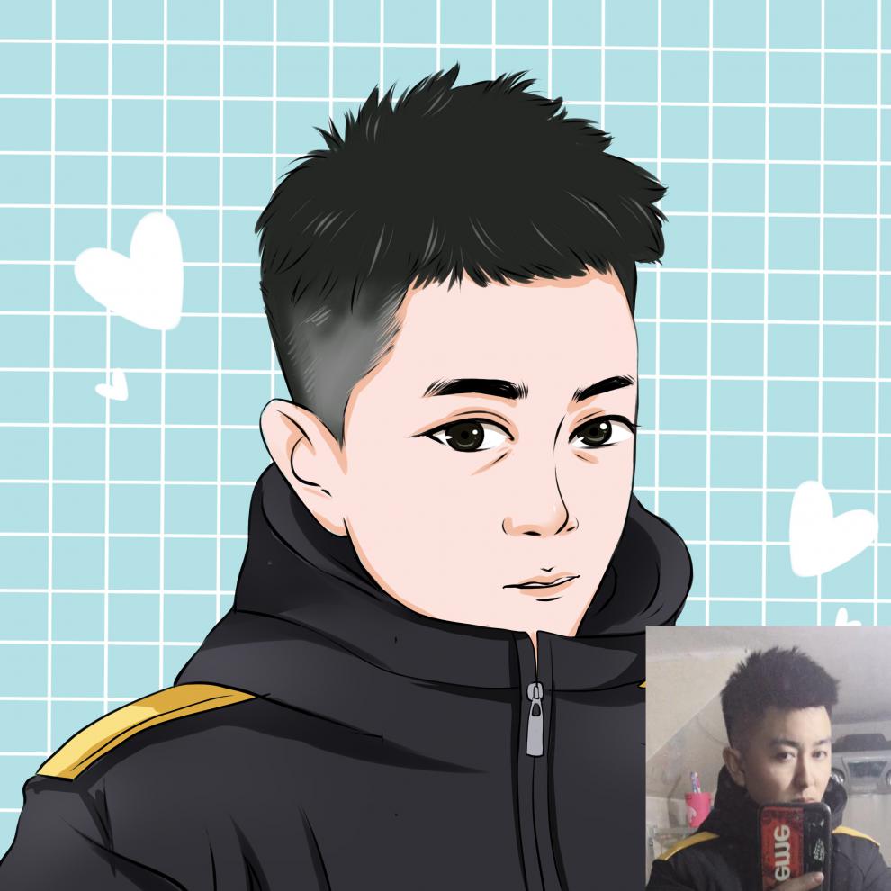 手绘头像画抖音快手网红手绘微信情侣人物q版卡通头像漫画礼物设计2天