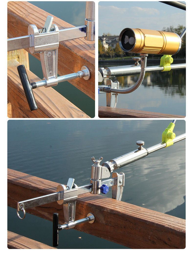 桥钓支架炮台配件夹式万向手杆手竿钓鱼竿支架杆多功能船钓炮台架双头