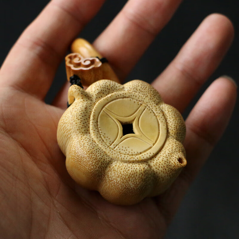 荟幽兰把把壶手工竹根雕小茶壶手把件竹雕小水滴把玩茶宠车钥匙挂件