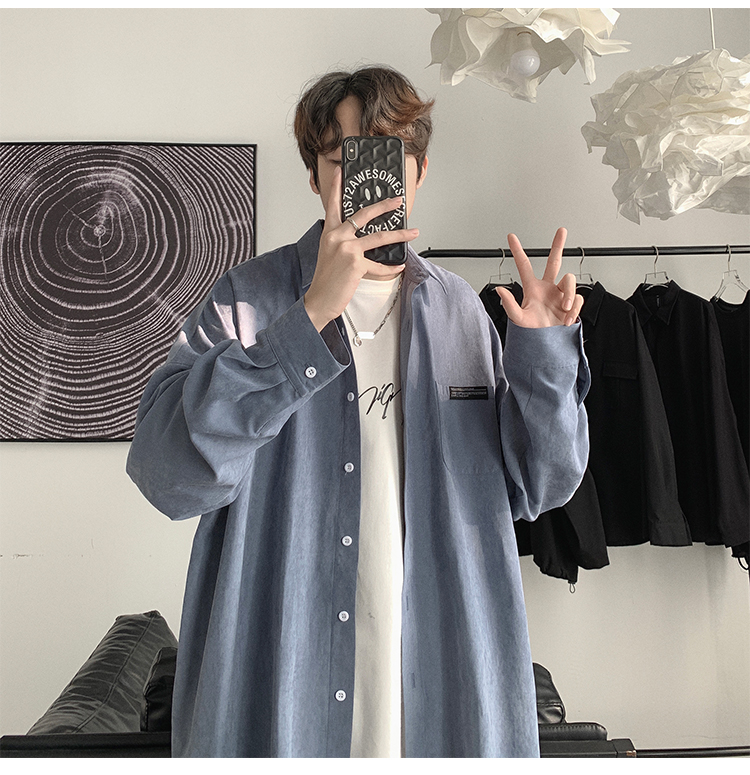 卡度顿衬衫男春夏季设计感小众痞帅上衣日系潮流衬衣长袖ins港风潮牌