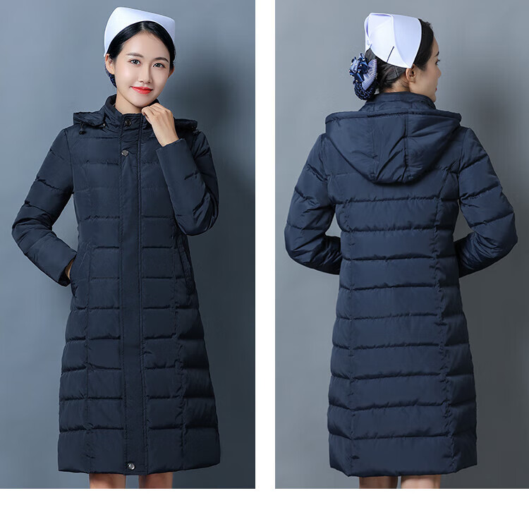 护士服长款女医生值班医护棉服外套冬季外穿出勤加厚保暖防寒棉袄大衣