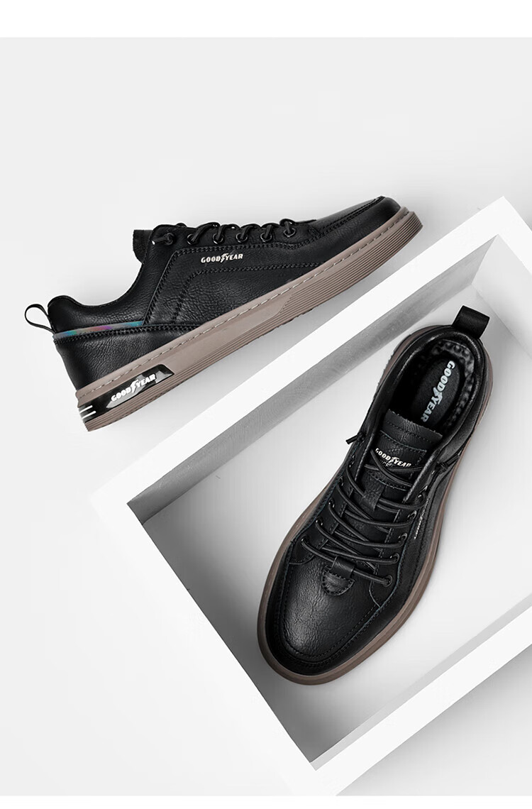 固特异(goodyear)休闲鞋男鞋潮流百搭男士板鞋真皮鞋子男夏季时尚青年