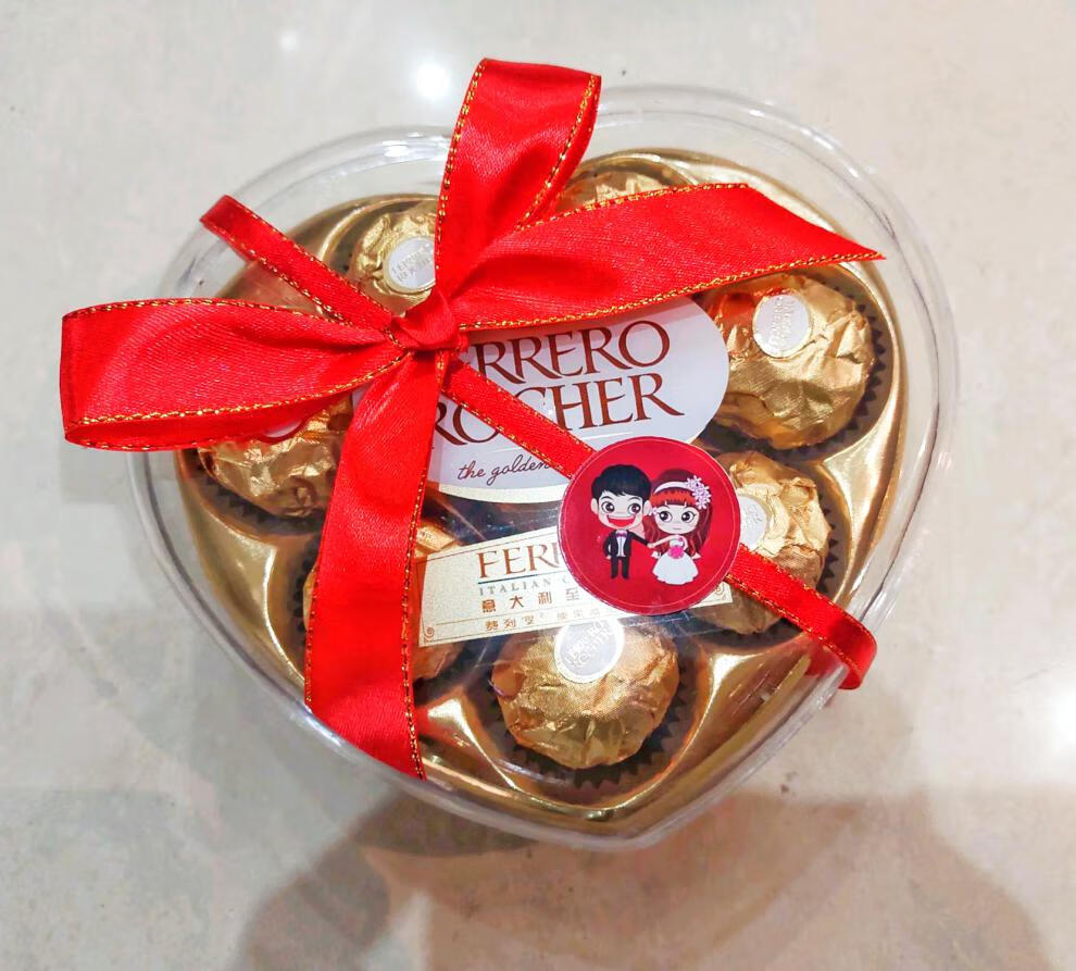 费列罗巧克力婚礼装巧克力t8粒6颗心形礼盒装结婚礼伴手礼喜糖回礼