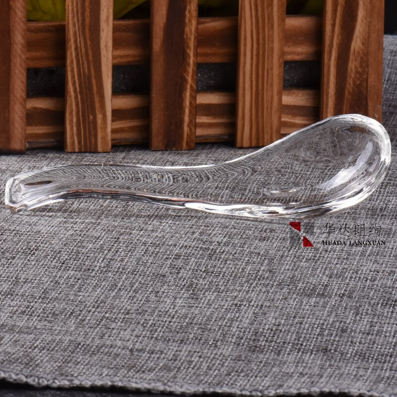 水晶勺子 家用燕窝勺子厨房用品无铅耐热透明玻璃汤勺甜品调羹勺 水晶